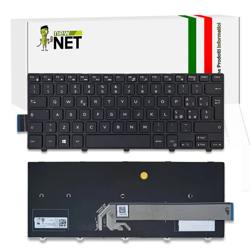 Tastiera 23VR4 per Dell Inspiron 14 3441 con frame nero