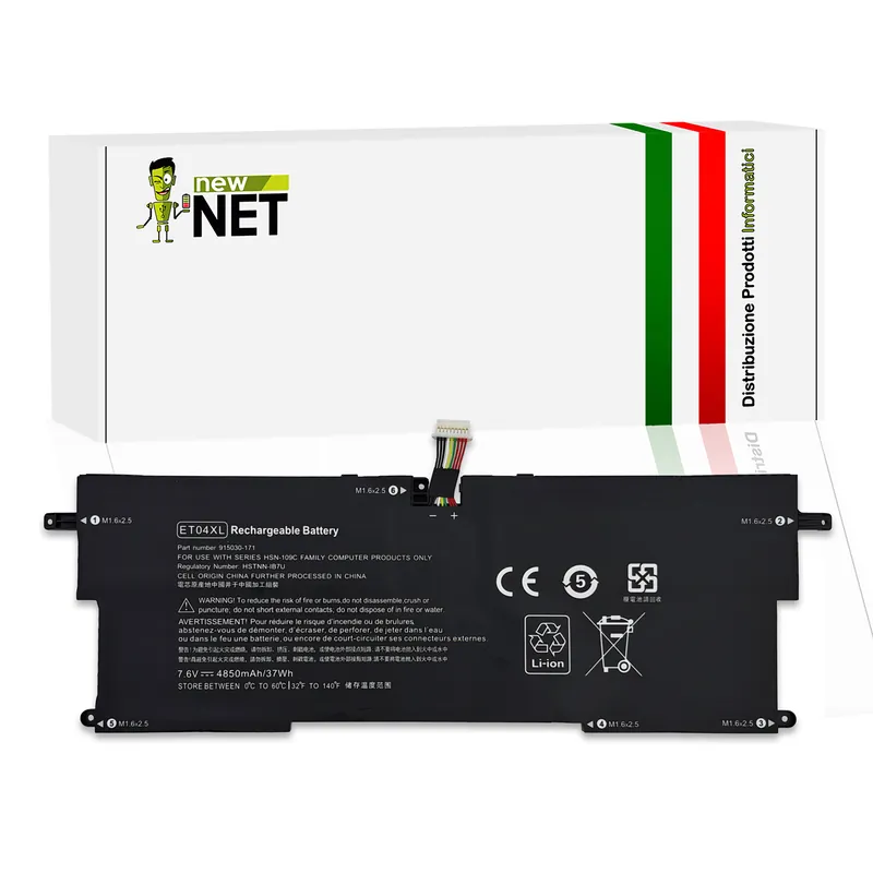 Batteria ET04XL per HP EliteBook x360 1020 G2 – 7.76, 4850mAh, 37Wh