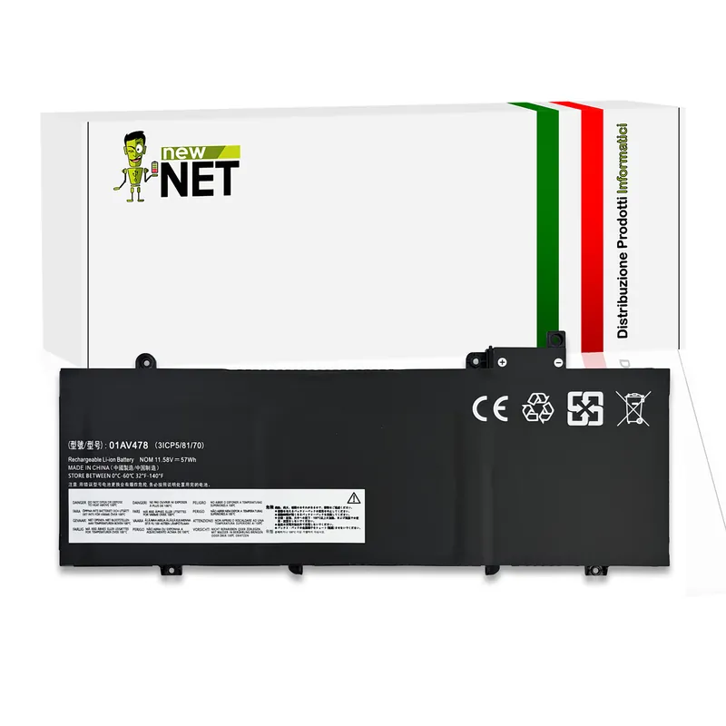 Batteria 01AV478 per Lenovo ThinkPad T480s – 11.52-11.58V, 4922mAh, 57Wh