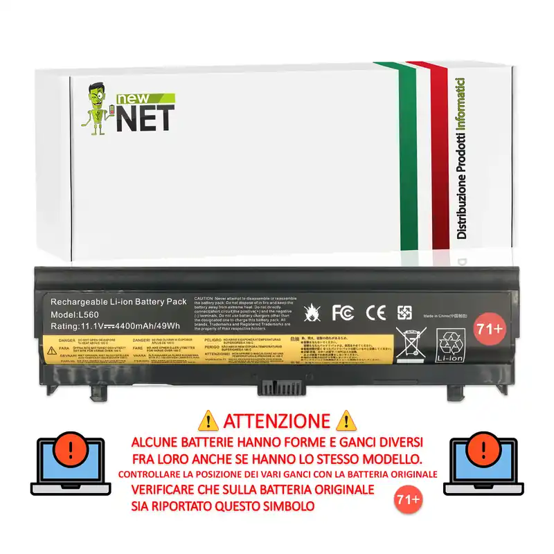 Batteria L560 per Lenovo Thinkpad – 10.8 – 11.1 V / 4400 mAh