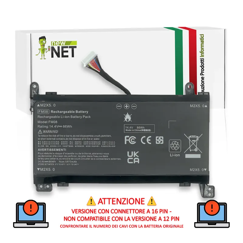 Batteria FM08 per Hp Omen – 14.4 – 14.8 V / 5973 mAh (versione da 16 pin)