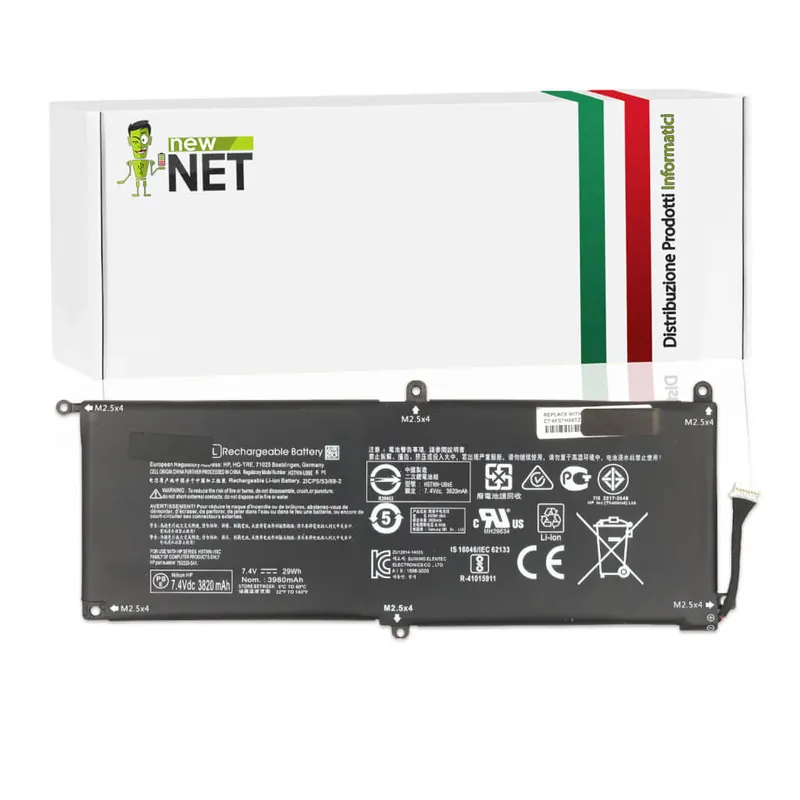 Batteria KK04XL per Hp Pro x2 612 G1 – 7.4 V / 3820 mAh