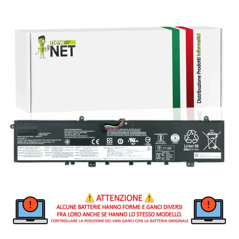 Batteria per Lenovo Yoga L18M4PF1 – 15.36 V / 4500 mAh