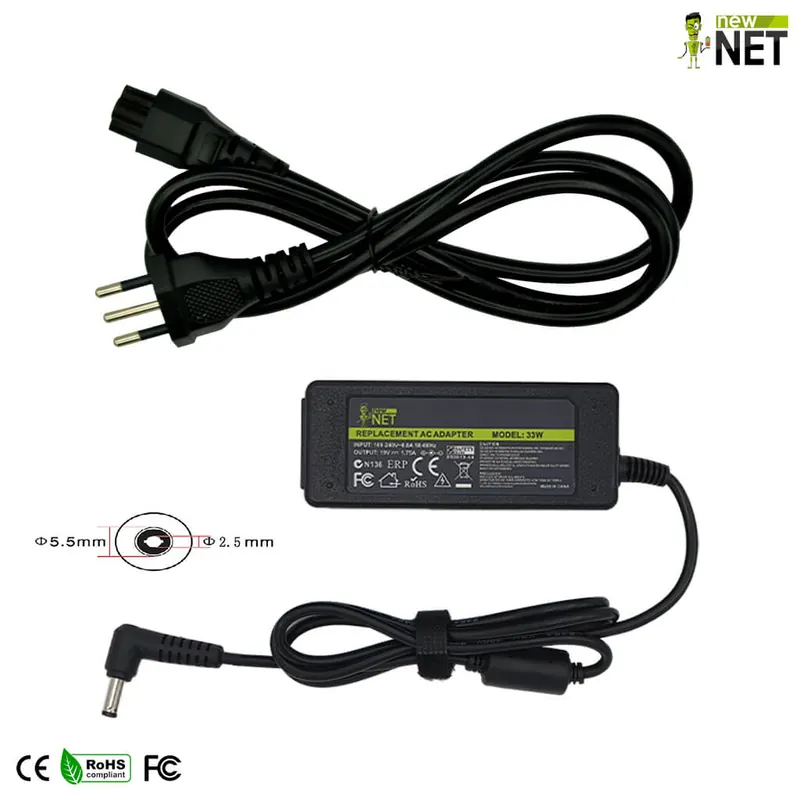 Alimentatore 33W per Asus X451 Serie – 19 V / 1.75 A – 5.5 x 2.5 mm