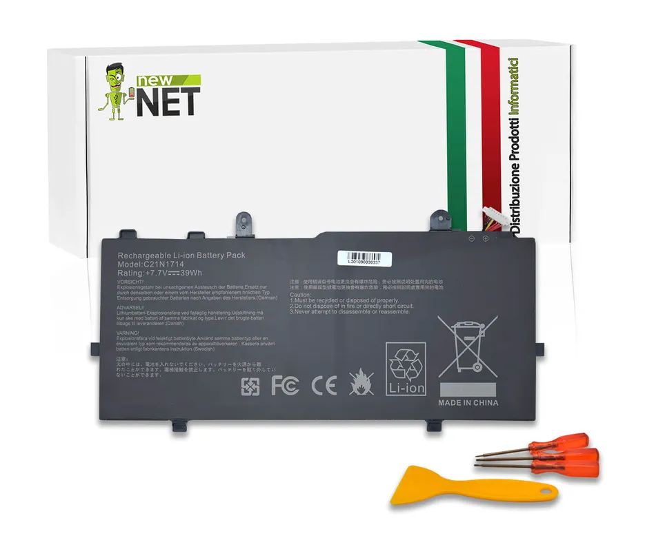 Batteria 39Wh per Asus Vivobook Flip TP401 Serie – 7.7 V / 5065mAh