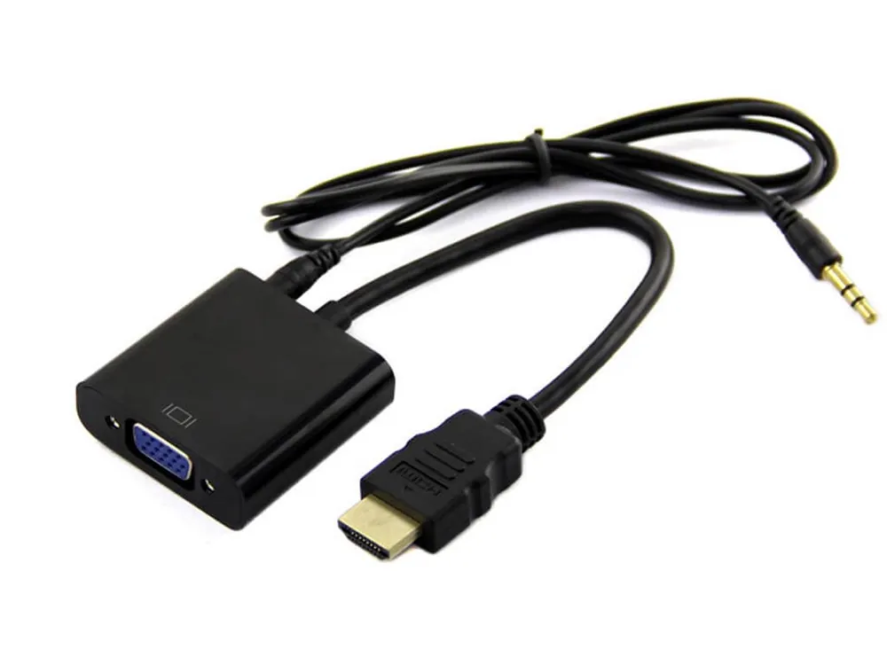 Hub Adattatore HDMI to VGA con uscita audio jack 3.5mm – Nero