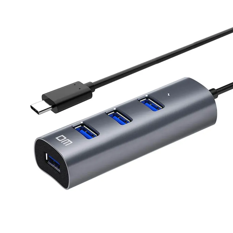 Hub con Interfaccia Type-C con 4 porte USB3.0 e cavo da 30cm – Grigio