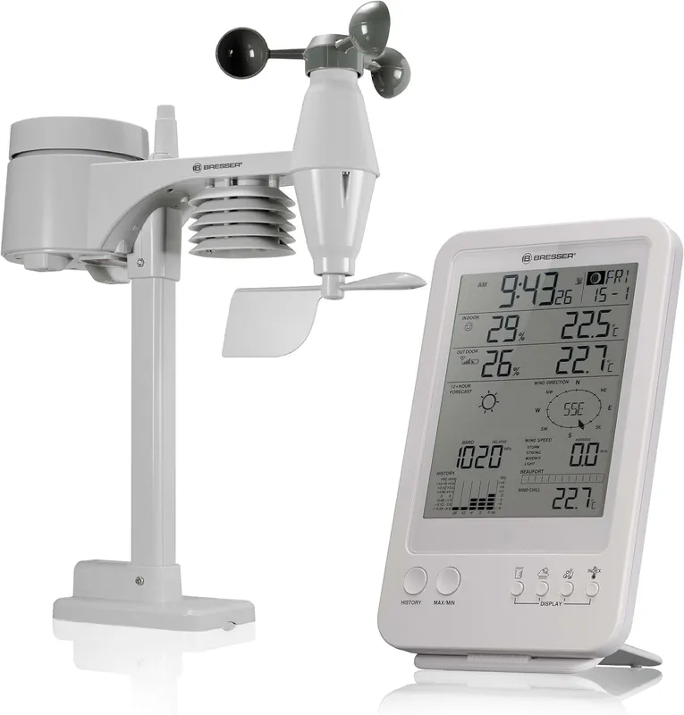 BRESSER Stazione Meteo 5 in 1 Beaufort con Display a Colori
