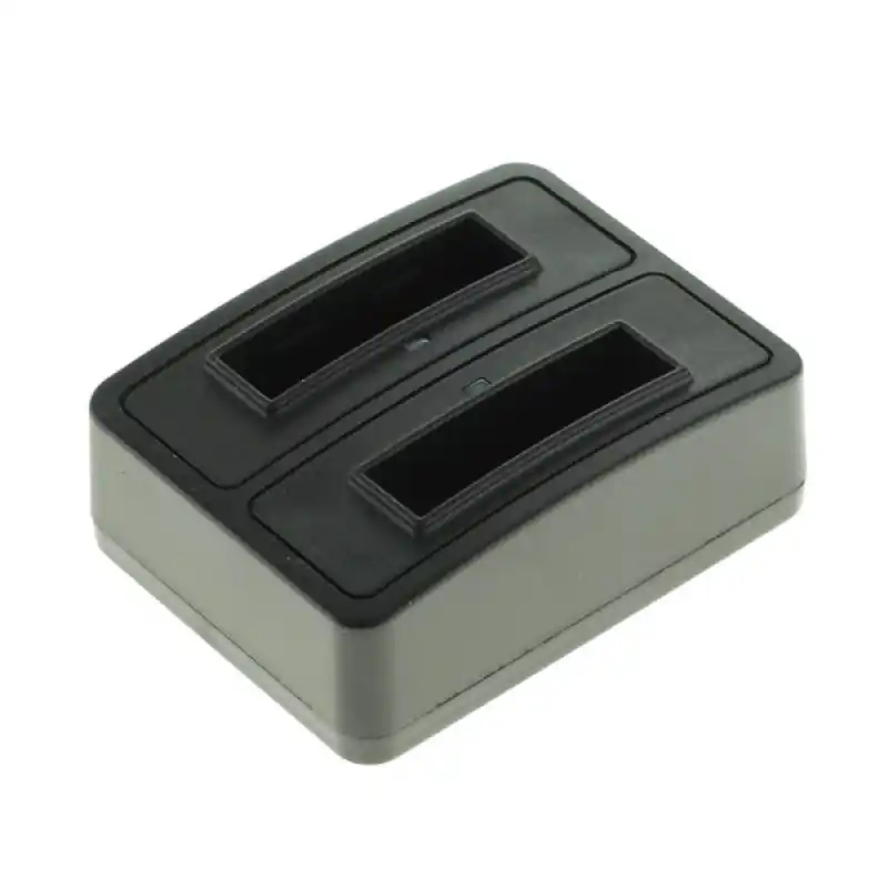 Alimentatore per batteria Nikon EN-EL11 / Olympus Li-60B / Pentax D-Li78 / Sony NP-BY1, MicroUSB, doppio