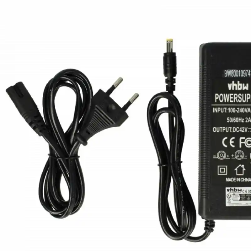 Alimentatore per biciclette elettriche, 36V / 42V / 2.2A / connettore 5.5mm x 2.1mm