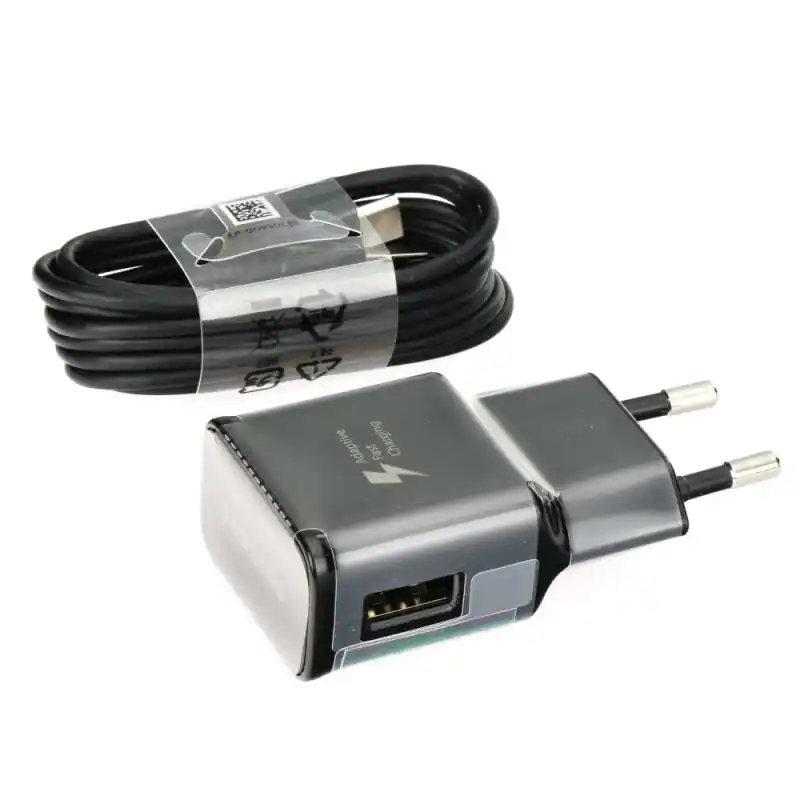 Alimentatore per telefoni Samsung EP-TA20EBE con cavo USB-C, originale, nero, 2A