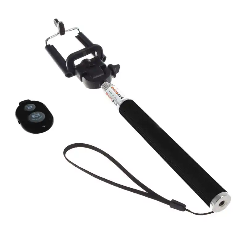 Asta per selfie, bluetooth, nera