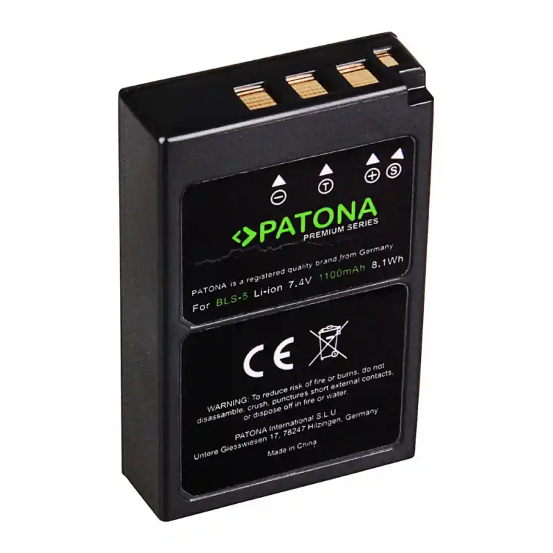 Batteria BLS-5 per Olympus E-PL2 / E-PL5 / E-PL6, 1100 mAh
