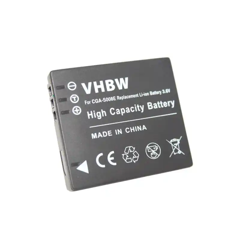 Batteria CGA-S008 per Panasonic Lumix DMC-FX30 / DMC-FS20 / DMC-FX500, 600 mAh