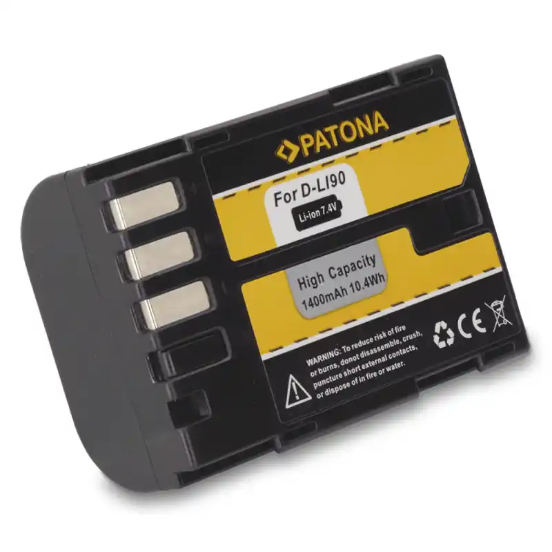 Batteria D-LI90 per Pentax K-1 / K-5 / K-7, 1400 mAh