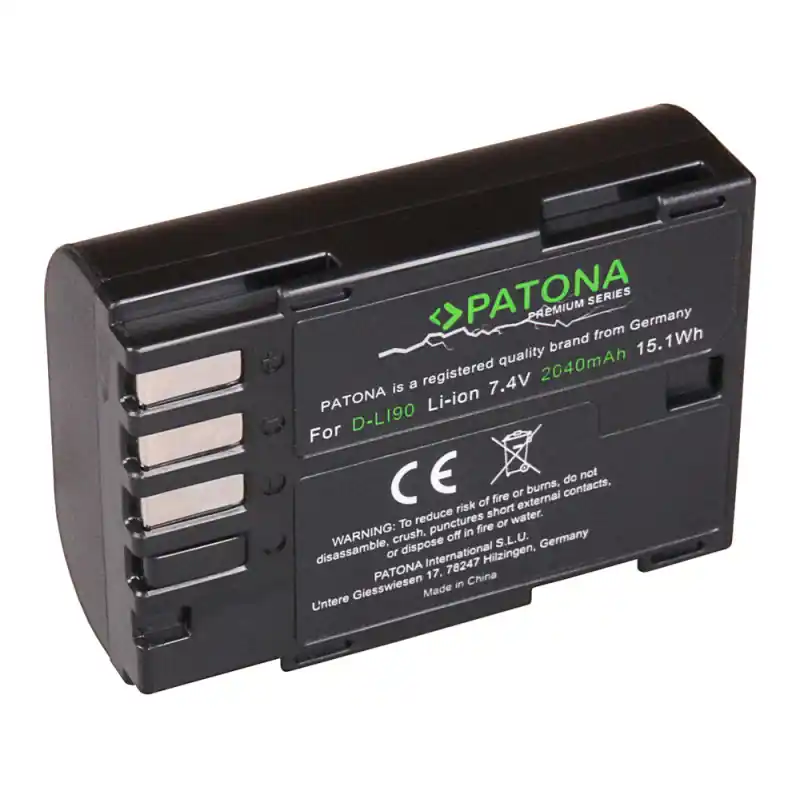Batteria D-LI90 per Pentax K-1 / K-5 / K-7, 2040 mAh