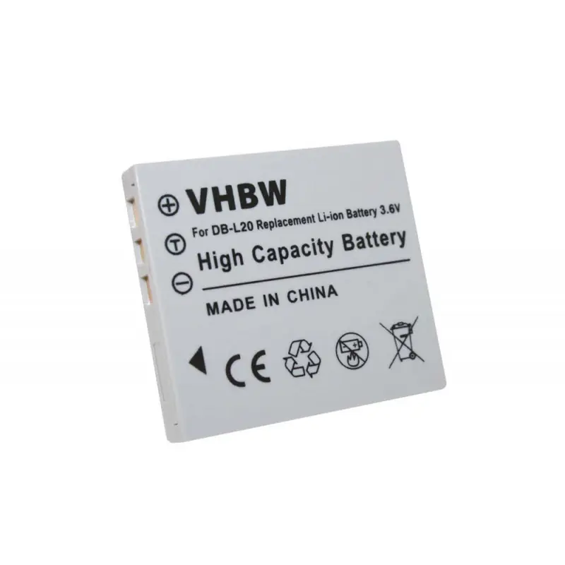 Batteria DB-L20 per Sanyo Xacti DMX-C1 / VPC-C1 / VPC-J1, 550 mAh