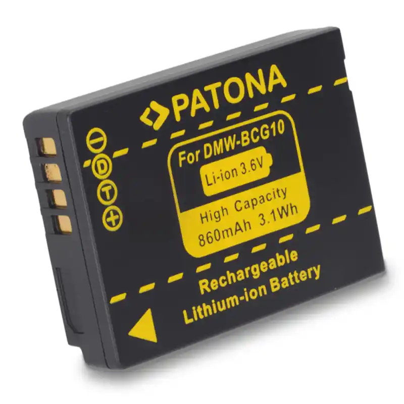 Batteria DMW-BCG10E per Panasonic Lumix DMC-TZ6 / DMC-ZS1, 850 mAh
