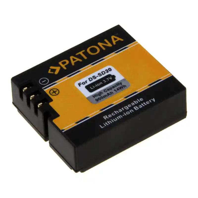 Batteria DS-SD20 per Rollei Bullet 3S / 4S / 5S, 900 mAh