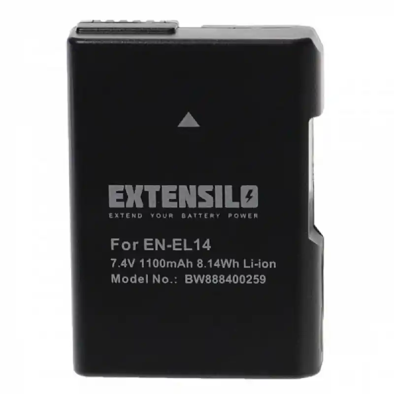 Batteria EN-EL14 per Nikon D3100 / D3400 / D5100 / D5600 / P7000, 1100 mAh