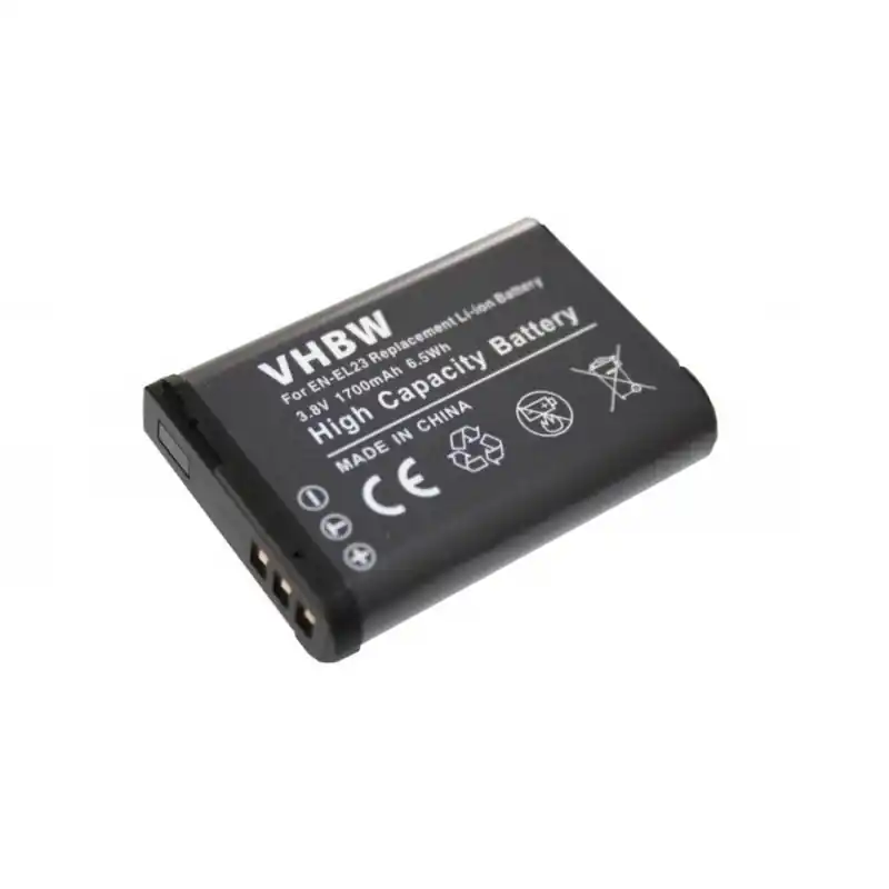 Batteria EN-EL23 per Nikon Coolpix P600 / P80 / S10, 1700 mAh