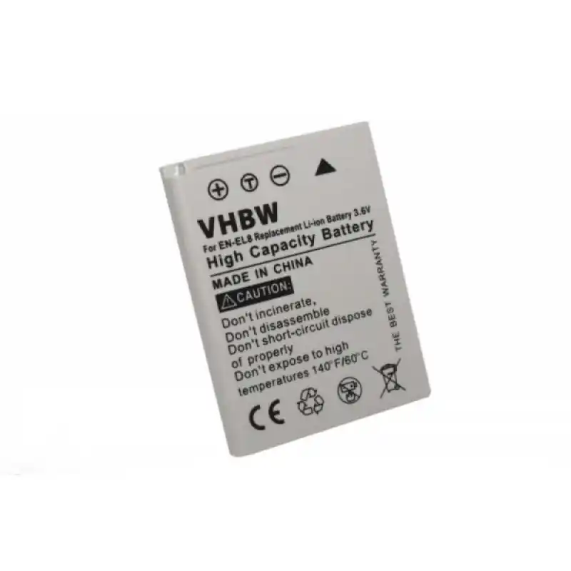 Batteria EN-EL8 per Nikon CoolPix S1 / S2 / S3 / P1 / P2, 600 mAh