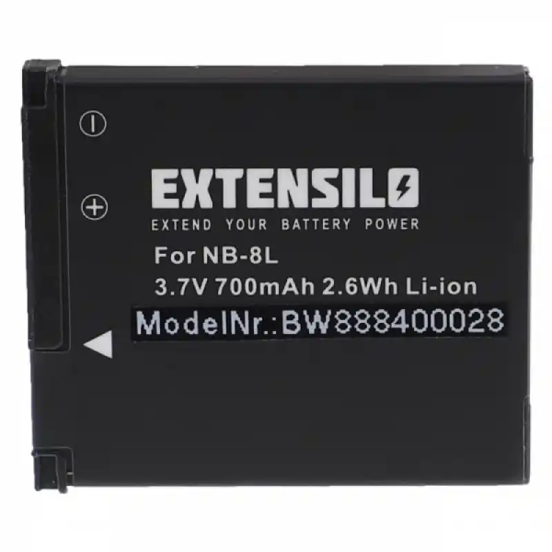 Batteria NB-8L per Canon PowerShot A2200 / A3000 IS / A3100 IS, 700 mAh