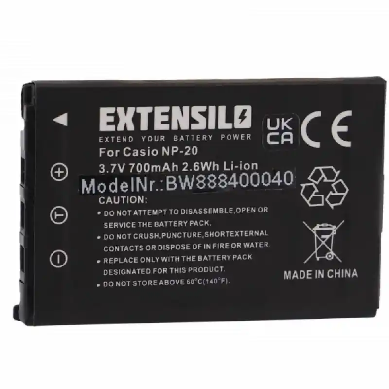 Batteria NP-20 per Casio Exilim EX-M1 / EX-Z3 / EX-S3, 700 mAh