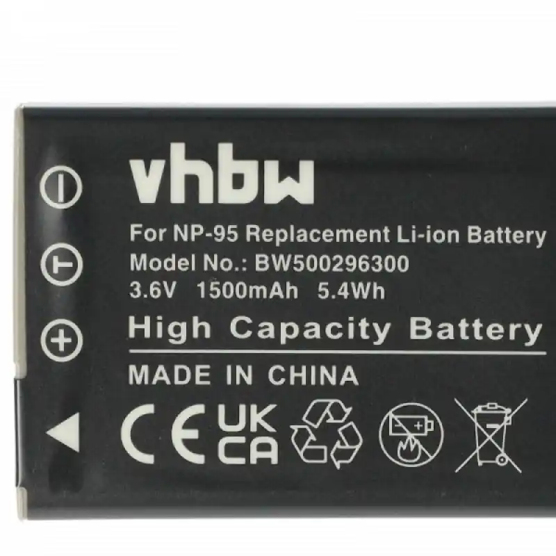 Batteria NP-95 per Fuji Finepix F30 / X30 / X100, 1500 mAh