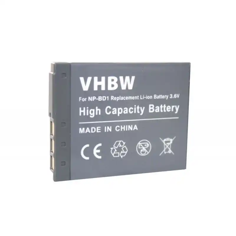 Batteria NP-BD1 per Sony Cybershot DSC-T2 / DSC-T900 / DSC-TX1, 500 mAh