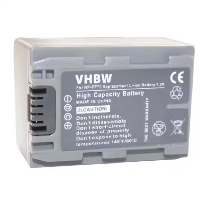 Batteria NP-FP70 / NP-FP71 per Sony DSC-HC1 / DCR-SR1 / DCR-DVD92, 950 mAh
