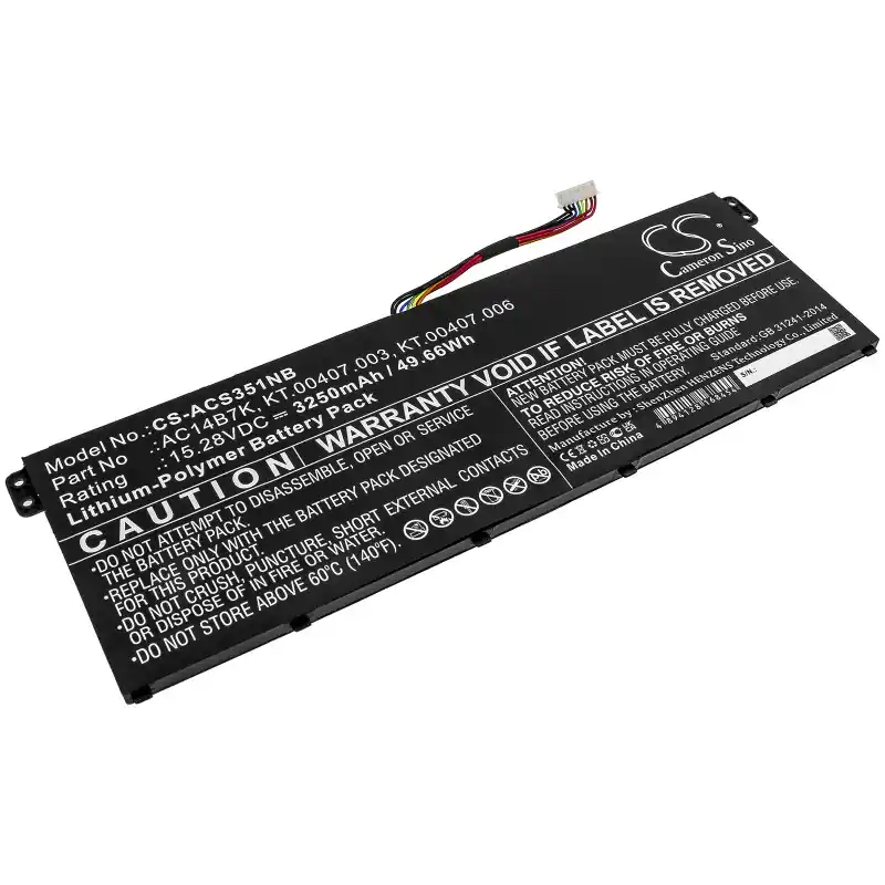 Batteria per Acer Aspire 5 A515 / Spin 5 SP515 / Swift 3 SF314, AC14B7K, 3250 mAh