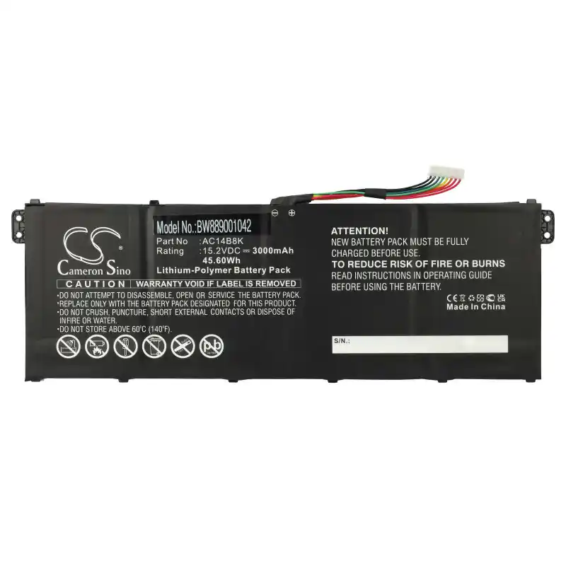 Batteria per Acer Aspire 5 A517 / Spin 3 SP315 / Swift 3 SF314, AC14A8K, 15.2 V, 3000 mAh