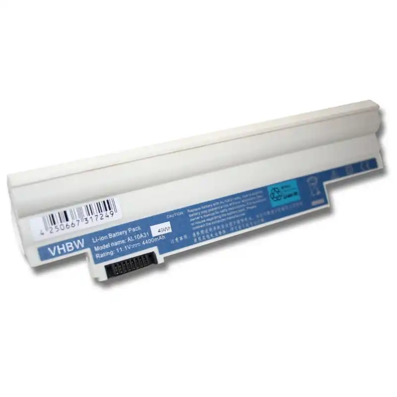 Batteria per Acer Aspire One 522 / 722 / D255 / D255E / D257, bianca, 4400 mAh