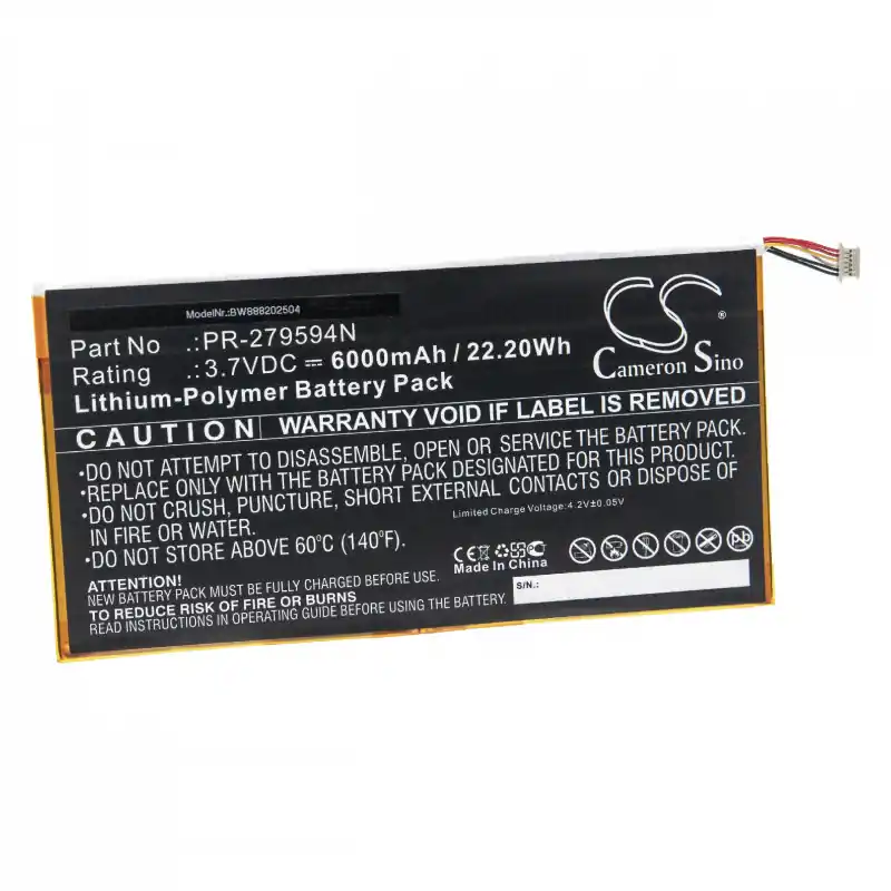 Batteria per Acer Iconia One 10 / B3-A20, connetore 6-pin, 6000 mAh