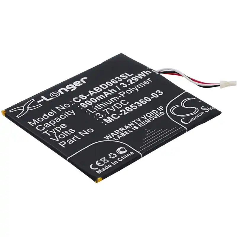 Batteria per Amazon Kindle 7 / 8 / WP63GW, 890 mAh