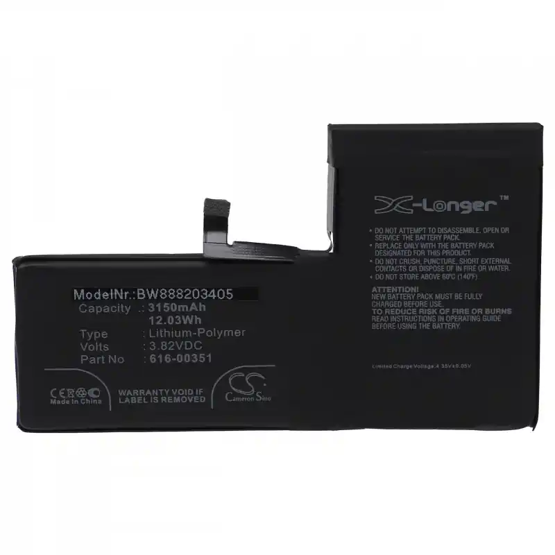 Batteria per Apple iPhone X, 3150 mAh