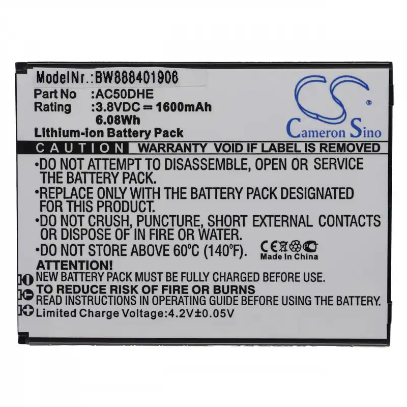 Batteria per Archos 50d Helium, 1600 mAh