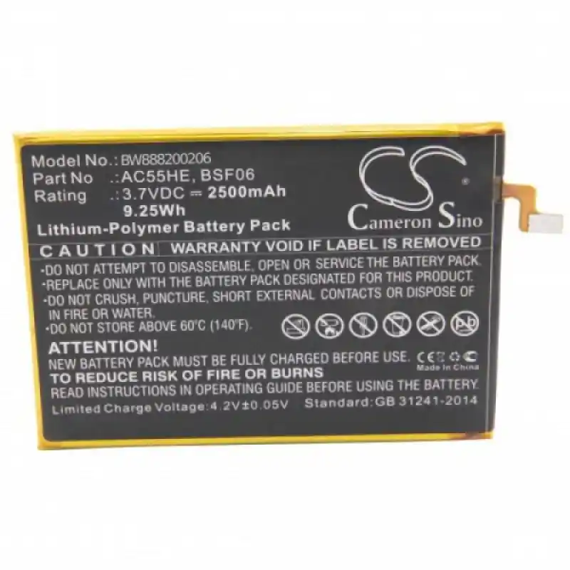 Batteria per Archos 55 Helium Ultra, 2500 mAh
