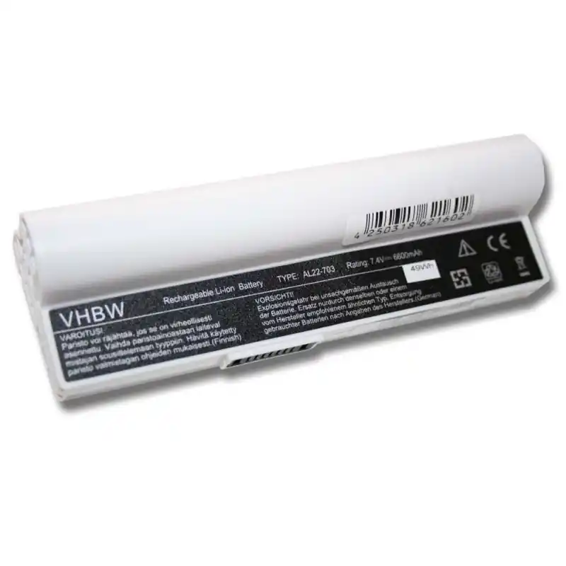 Batteria per Asus Eee PC 900A / 900HA / 900HD, bianca, 6600 mAh