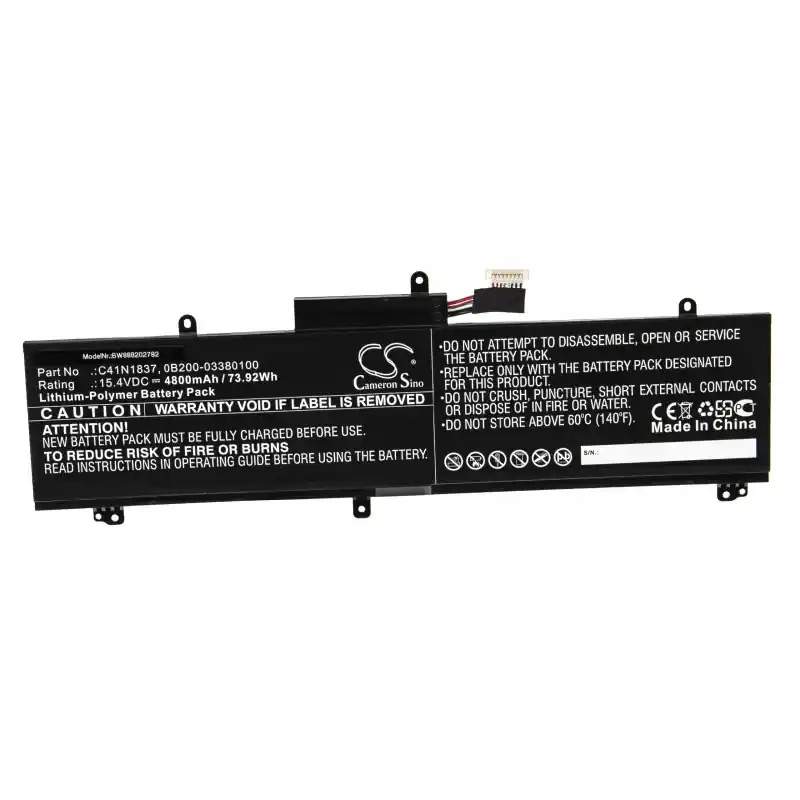 Batteria per Asus ROG Zephryus S GX502 / Zephyrus G GA502, C41N1837, 4800 mAh