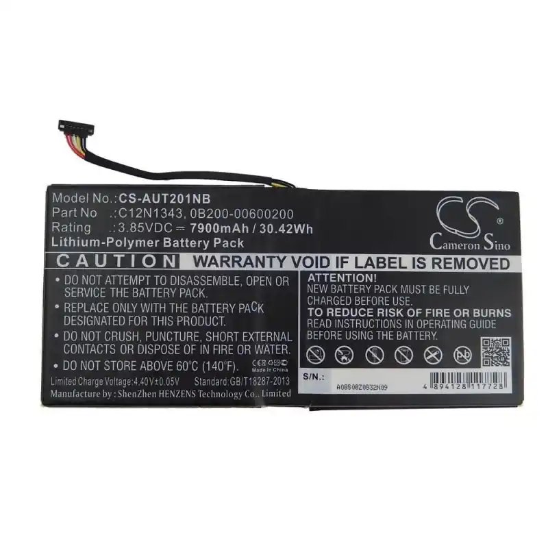 Batteria per Asus Transformer Book TX201LAF, C12N1343, 7900 mAh