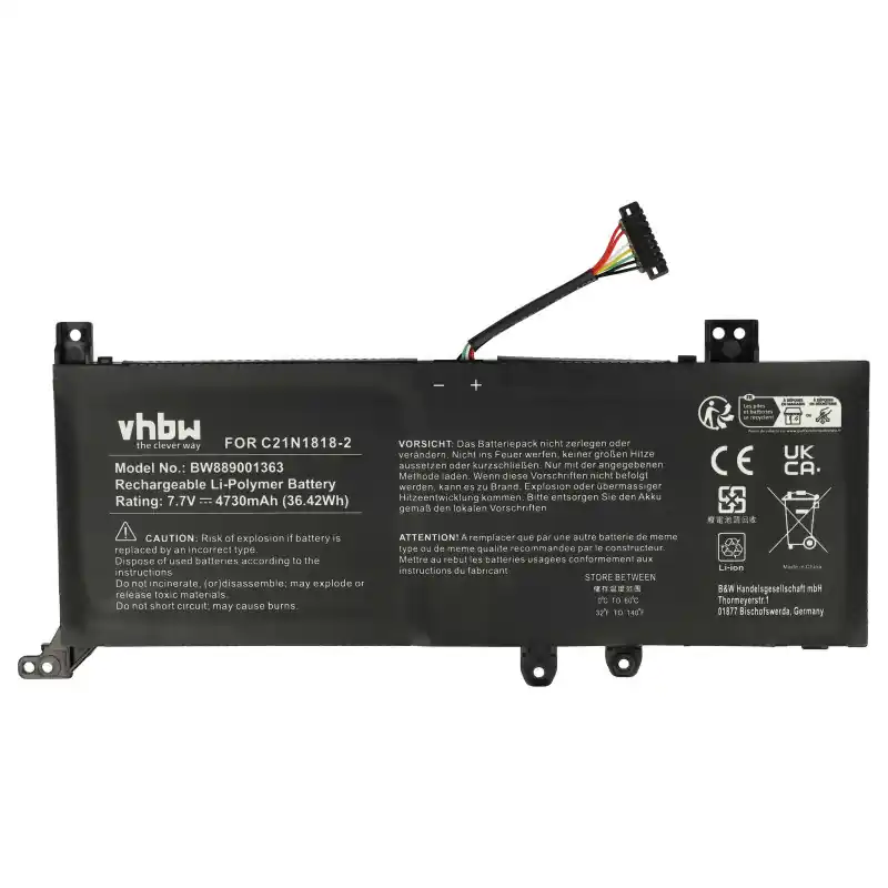 Batteria per Asus VivoBook 14 X412 / X412D / X412F, C21N1818-2, 4730 mAh