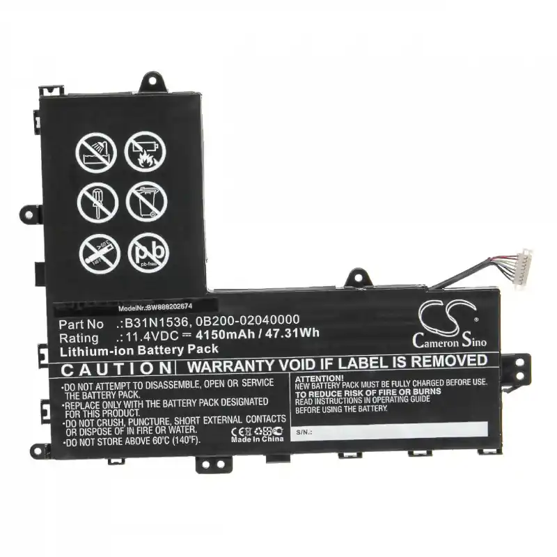 Batteria per Asus VivoBook Flip T201, B31N1536, 4150 mAh