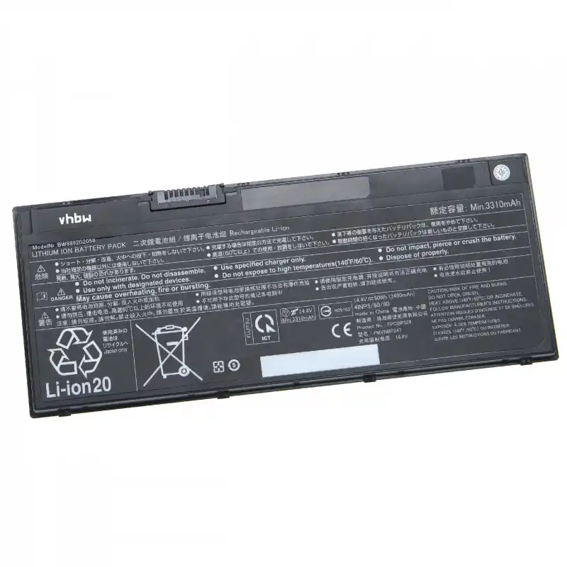 Batteria per Fujitsu Siemens Lifebook E548 / T938 / U758, 3490 mAh