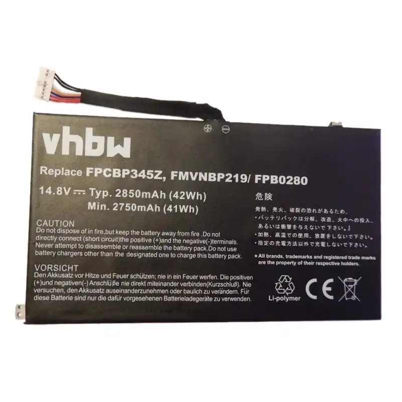 Batteria per Fujitsu Siemens Lifebook UH572, 2850 mAh