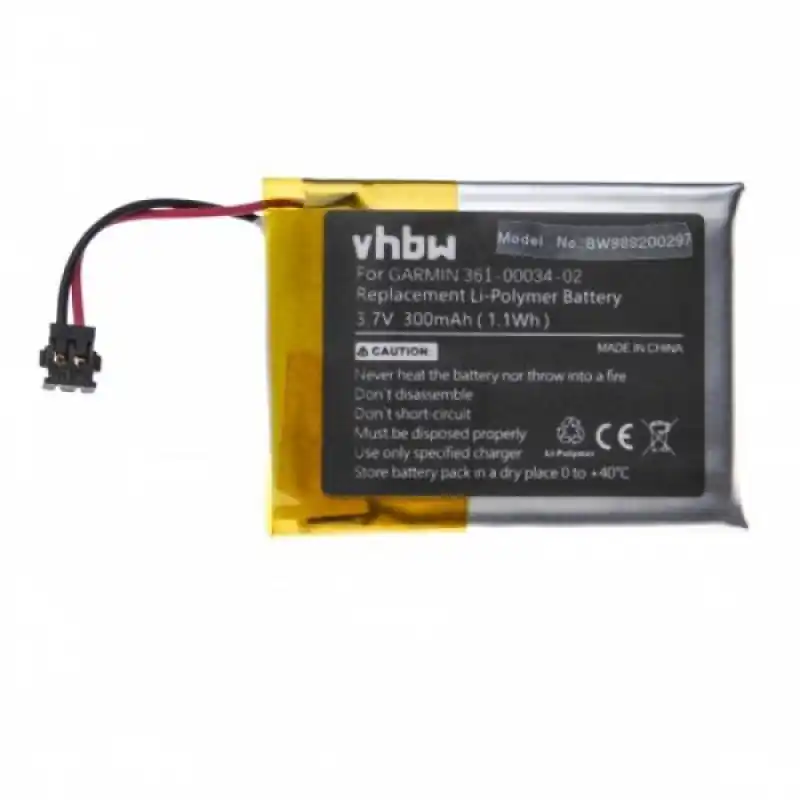 Batteria per Garmin Fenix 3 / Fenix 3 HR, 361-00034-02, 300 mAh