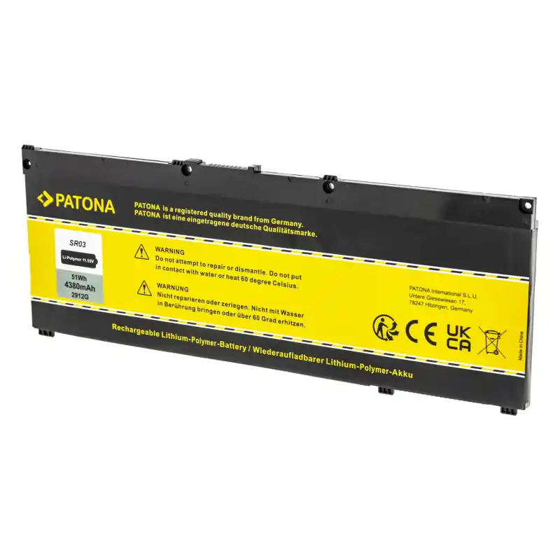 Batteria per HP Omen 15-DC / 17-CB / Pavilion Gaming 17-CD, SR03XL, 11.55 V, 4380 mAh