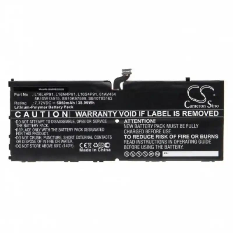 Batteria per Lenovo ThinkPad X1 Tablet 3rd Gen, 5050 mAh