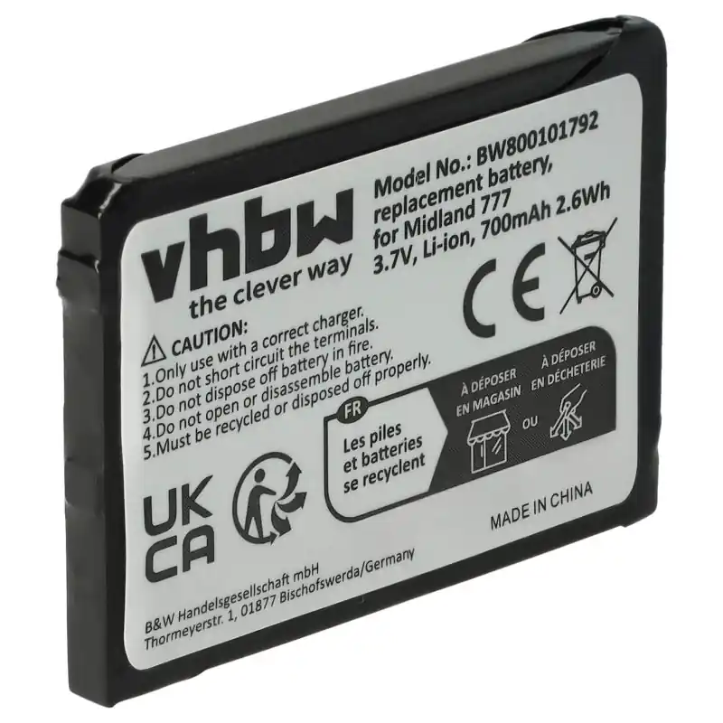 Batteria per Midland 777 / PMR446, 700 mAh